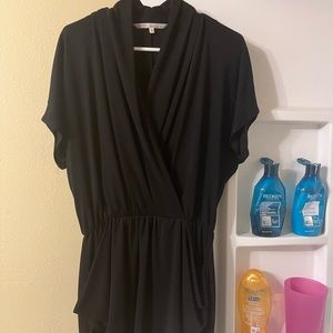 Black low Venice mini dress with pockets